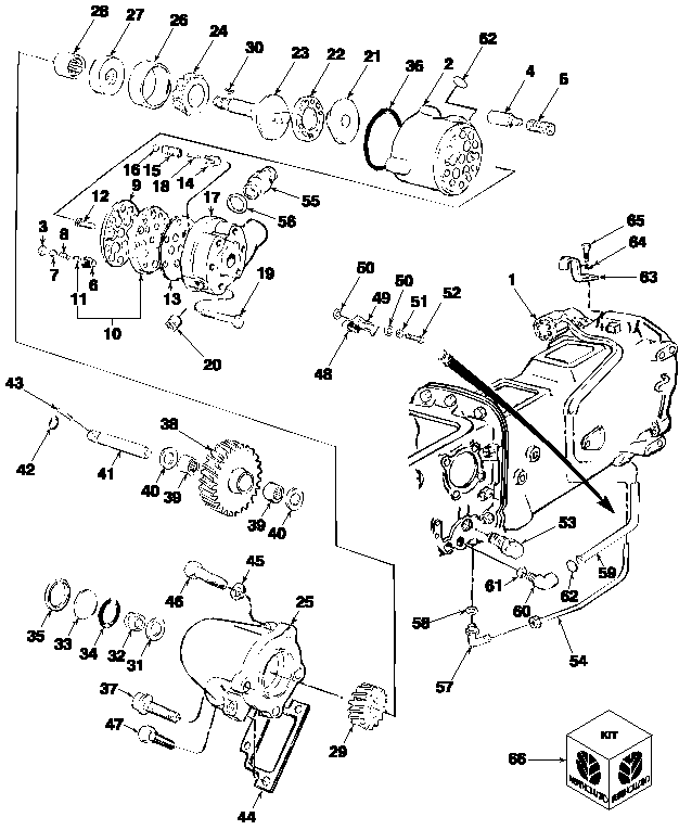 10A01 HYDRAULIC PUMP ASSEMBLY, ENGINE MOUNTED, PISTON TYPE - 2310, 2610, 230A, 3610, 530A, 4110, 4610