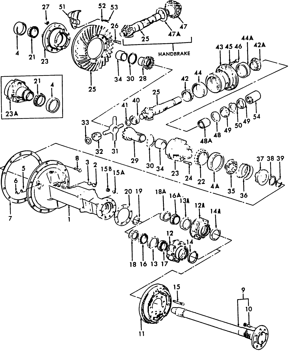 04A01 REAR AXLE, DIFFERENTIAL & RELATED PARTS, (81/4-83) - 2310, 2610, 3610, 231, 234, 334, 530A