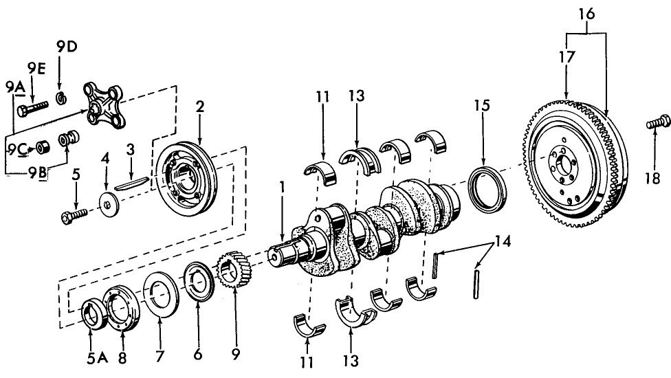 06K01 CRANKSHAFT, FLYWHEEL & RELATED PARTS, DIESEL - 2000, 3000, 4000