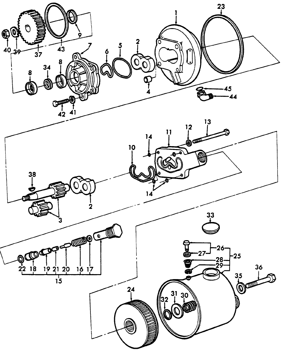 03C01 POWER STEERING PUMP & RESERVOIR, W/CAB & 4610 W/ & L/CAB