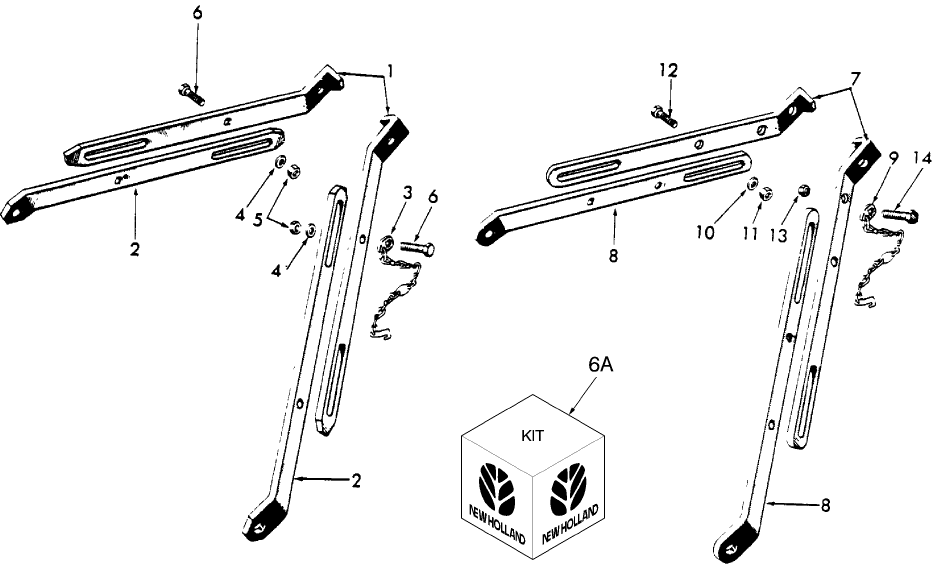 05H01 DRAWBAR STAYS, ACCESSORY - 2600, 3600, 231, 531, 335, 4600, 5600, 6600, 7600, 515, 532, 5700, 6700, 7700