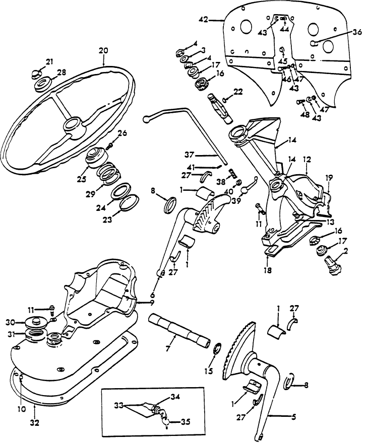 03B01 STEERING GEAR & RELATED PARTS - 9N, 2N