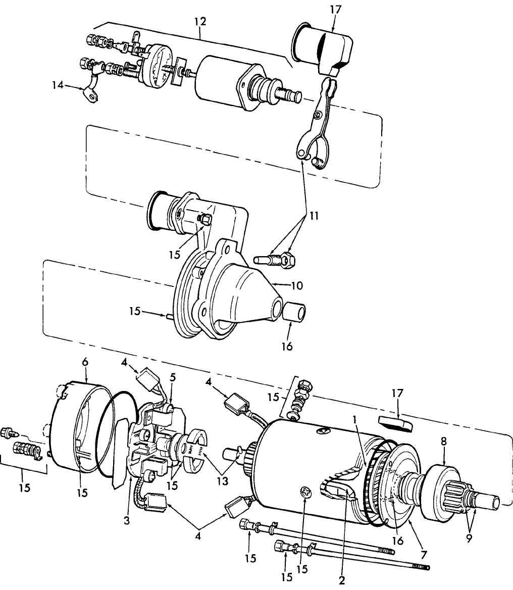 11F03(B) STARTING MOTOR ASSEMBLY, DIESEL, 4-1/2" DIA. (NH-E)