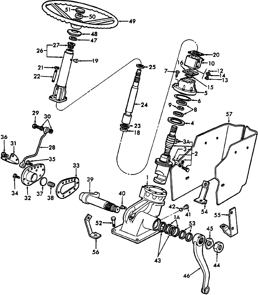 03B04 STEERING GEAR ASSEMBLY, POWER - 2610, 3610, 4610, 234, 334 W/CAB, 4610 L/CAB