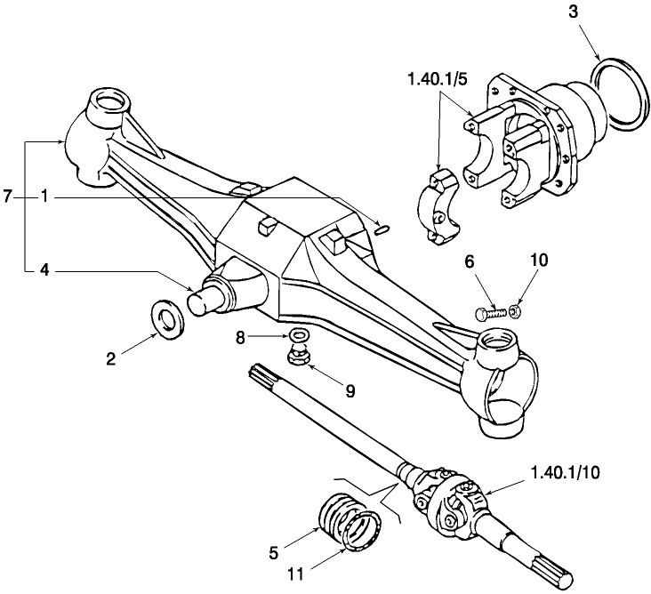 1.40.1/01 4WD FRONT AXLE, HOUSING