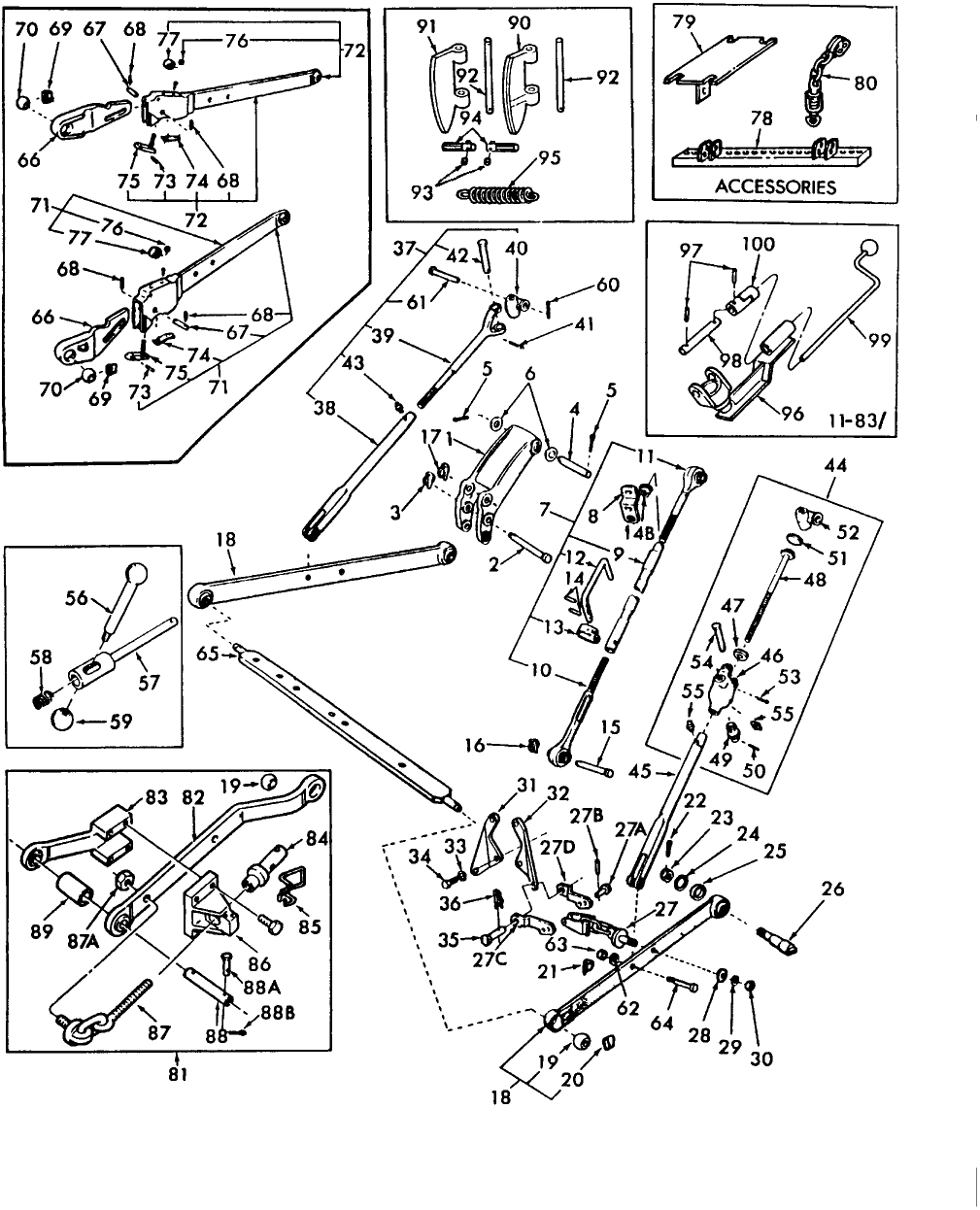 05D04 HYDRAULIC LIFT LINKAGE(81/)-2810,2910,3910,4610,4110,3910N,4110N,4610N; (82/84)-3910V,4110V,4610V