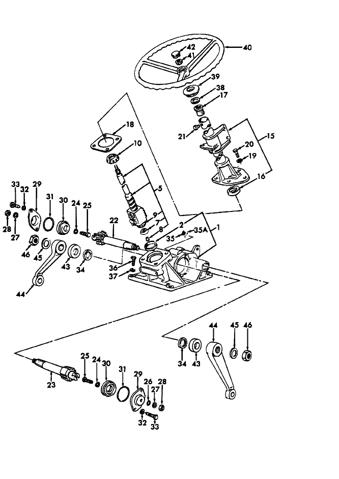 03B01 STEERING GEAR ASSEMBLY, MANUAL - 2610, 3610, 230A, 530A, 3910, 2610, 3610, 335 W/LP CAB