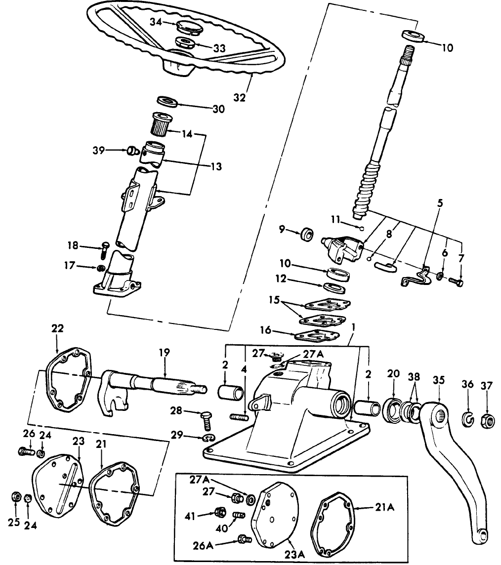 03B02(A) STEERING GEAR ASSEMBLY, MANUAL, W/CAB - 2310, 2610, 2910, 3610, 3910, 4110, 234, 334, 335, 4610