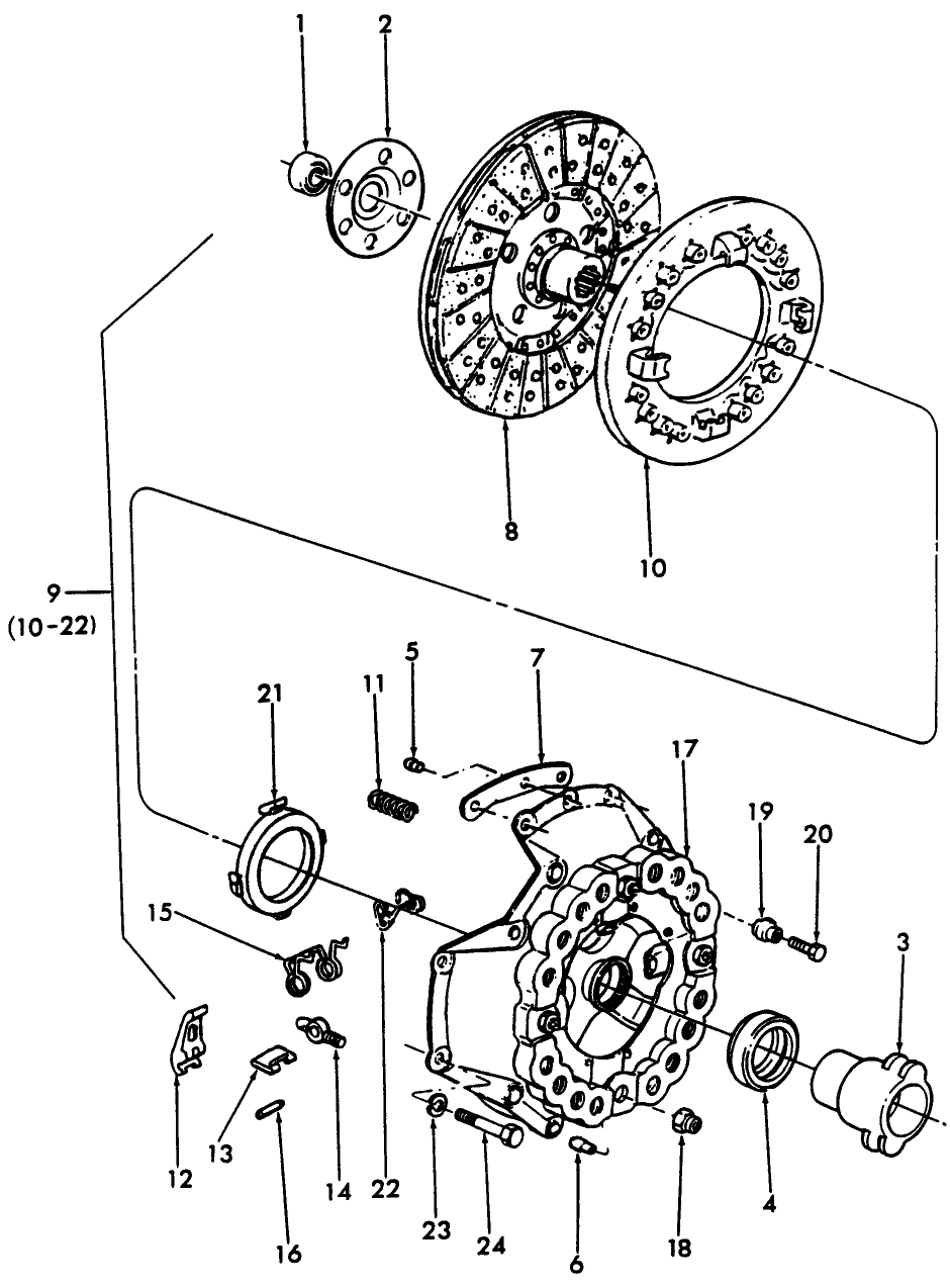 07F03(B) 13" CLUTCH ASSEMBLY (U.S.) (85/-) - 2810, 2910, 3910, 4110, 4610