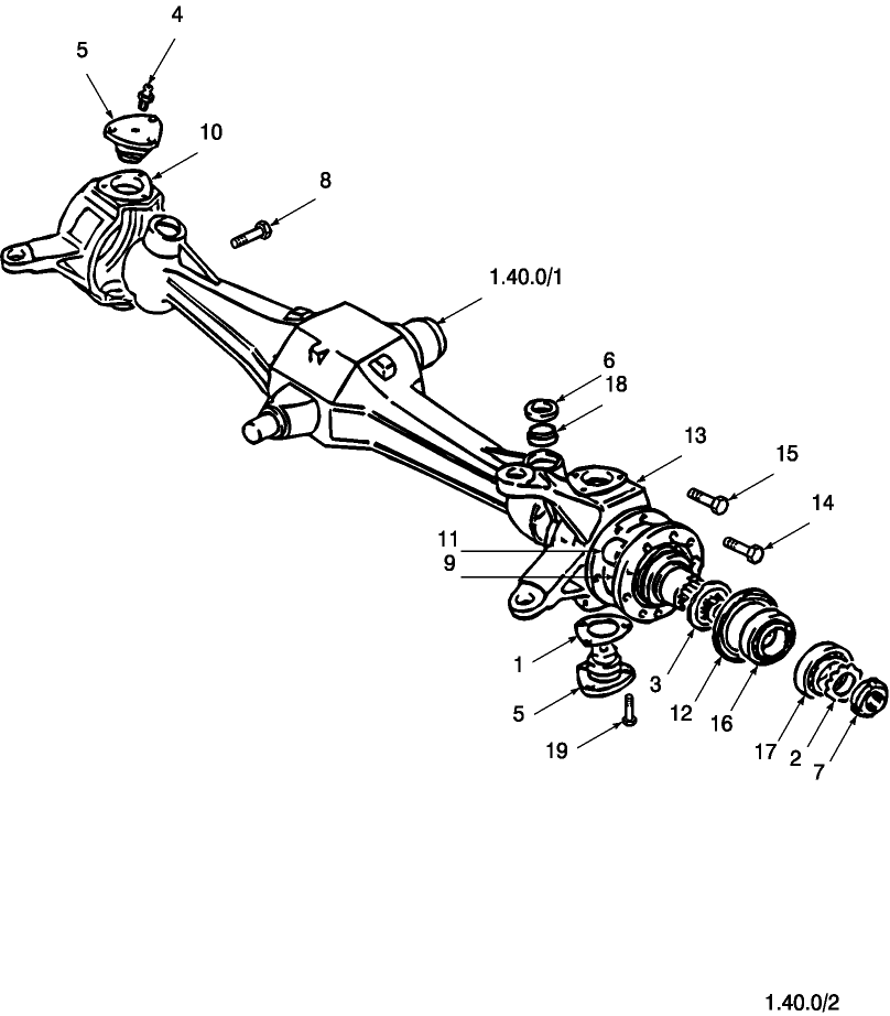 1.40.0/02 4WD FRONT AXLE, STEERING KNUCKLES