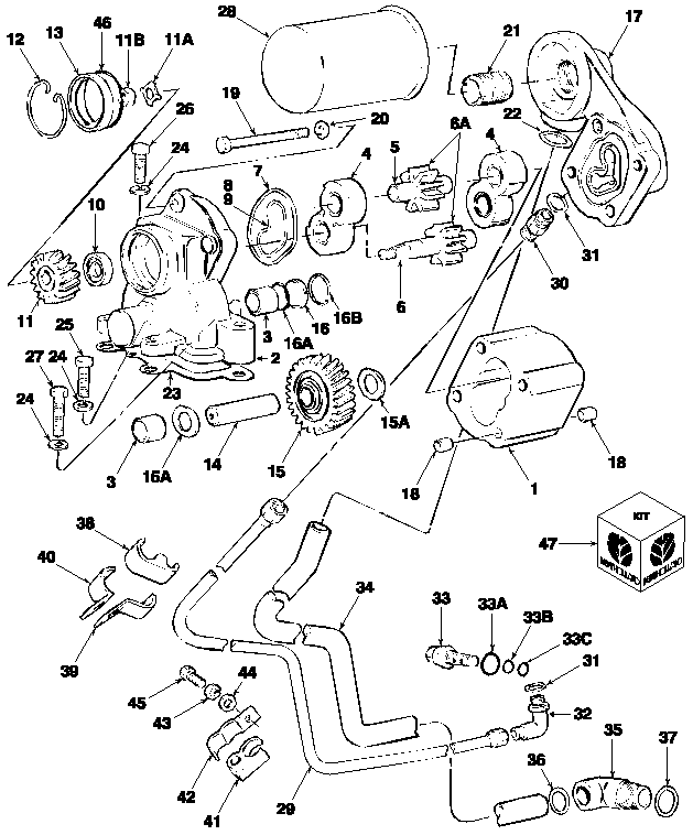 10A02 HYDRAULIC PUMP ASSEMBLY, ENGINE MOUNTED, GEAR TYPE