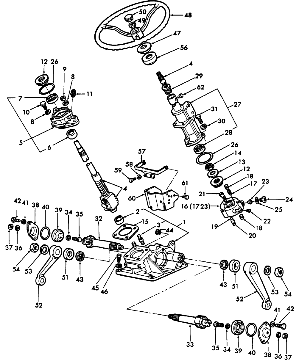 03B03(A) STEERING GEAR, POWER, L/CAB, 2310, 2610, 2910, 3610, 3910, 230A, 530A, 234, 334, 3910, 4110 & 4610SU