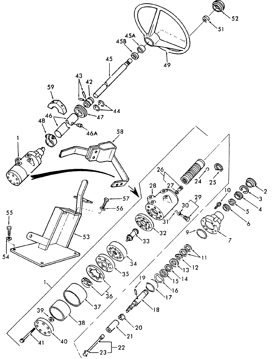 03B07 STEERING COLUMN (85/-), 3910N, 3910V, 4110V & 4610V