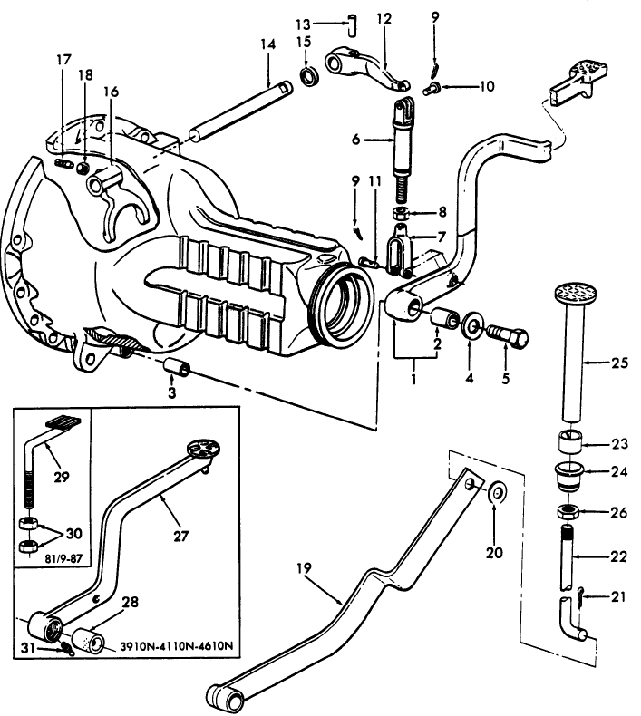 04B02 DIFFERENTIAL LOCK LINKAGE - 2810, 2910, 3910, 3910N, 3910R, 4110, 4110N, 4610, 4610N, 335