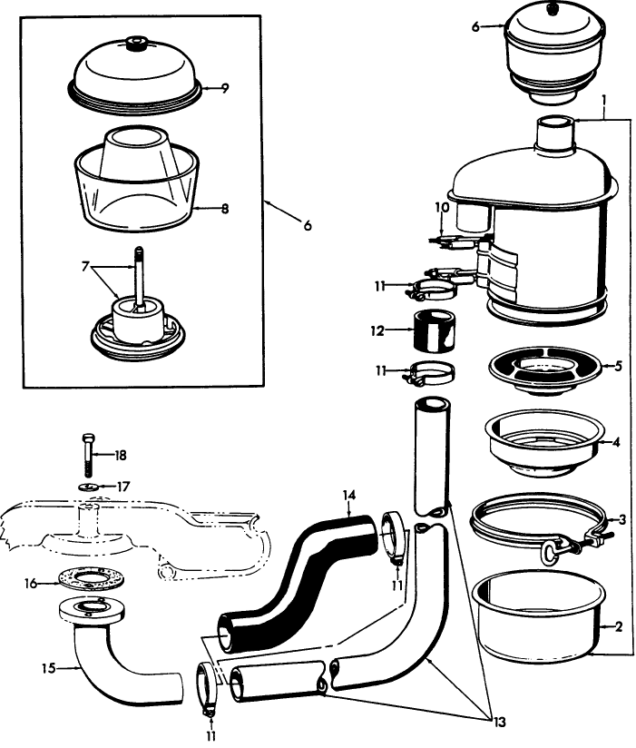 09C05 AIR CLEANER & RELATED PARTS 63/, GROVE TRACTOR, 4121