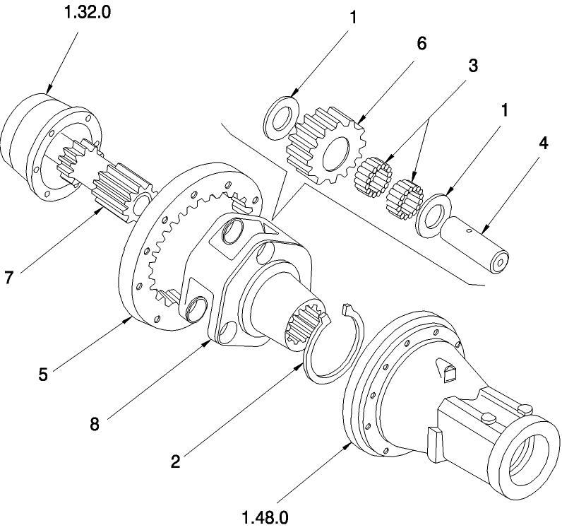 1.48.1/1(01) FINAL DRIVE (SIDE REDUCTION UNIT), GEARS AND SHAFTS