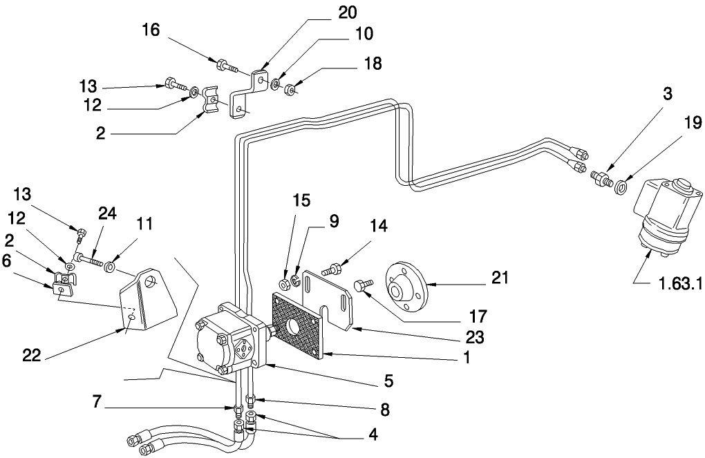 1.63.8/2(01) 4WD FRONT AXLE, STEERING SYSTEM, PUMP, TANK & PIPING