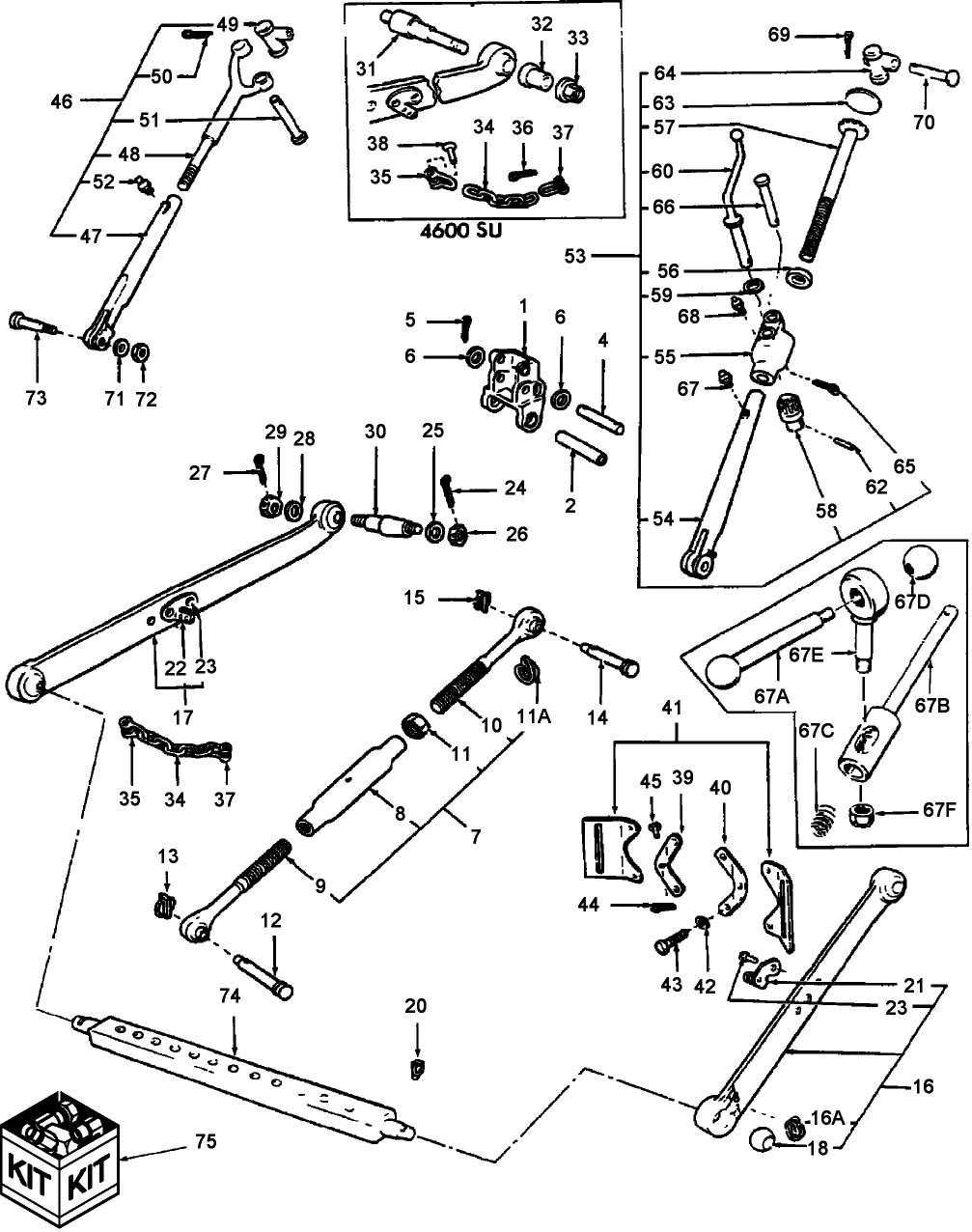 05E02 HYDRAULIC LIFT LINKAGE - 3600, 3600N, 4600SU