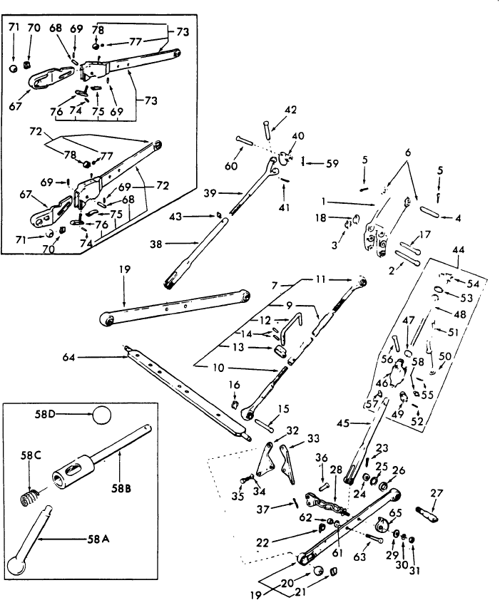 05E03 HYDRAULIC LIFT LINKAGE - 3900, 4600, 4100, 420, 515, 532, 535