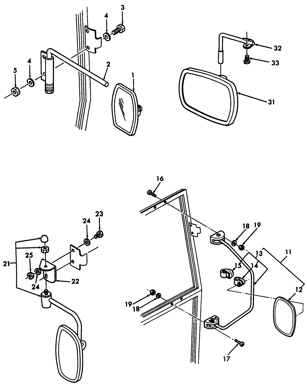 15B13 REAR VIEW MIRRORS - LOW PROFILE CAB