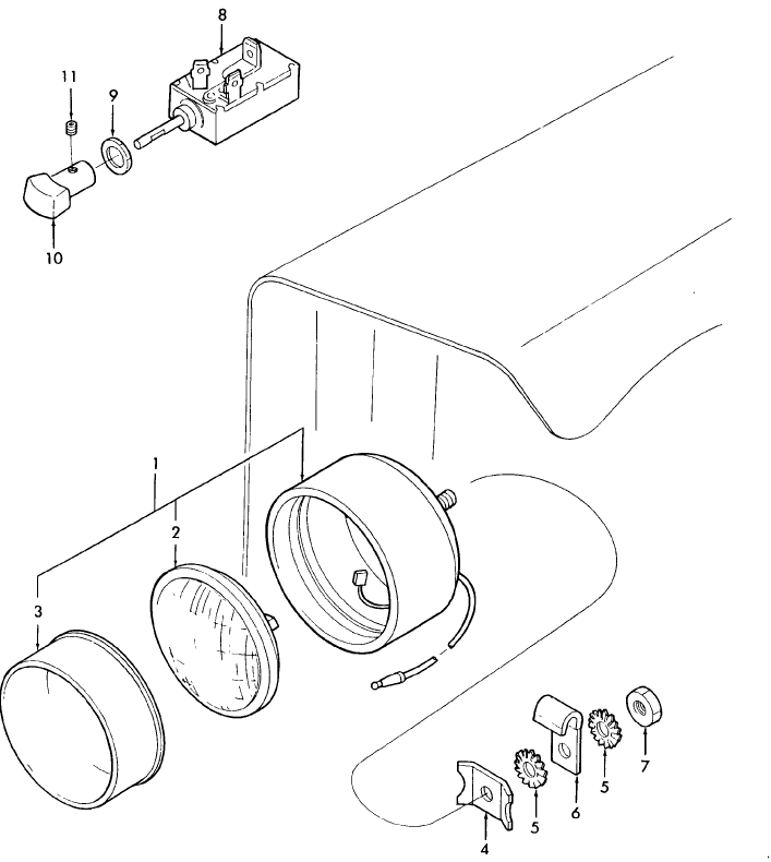 11D03 HEADLAMP ASSEMBLY, FENDER MOUNTED (NHNA) - 3930, 4630