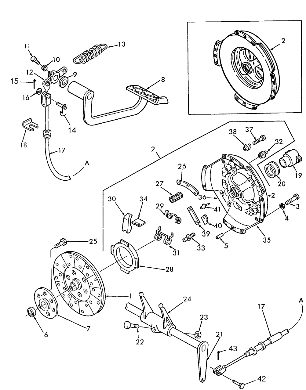 07W01 CLUTCH ASSEMBLY, W/CAB, W/13" CLUTCH - 3430, 3930, 3930H, 4130, 4630