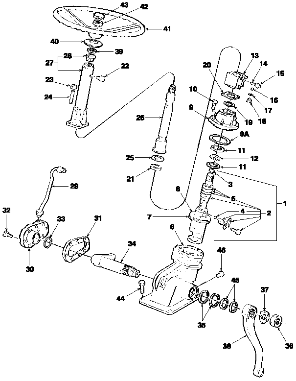 03B02 STEERING GEAR ASSEMBLY, POWER, SINGLE DROP ARM