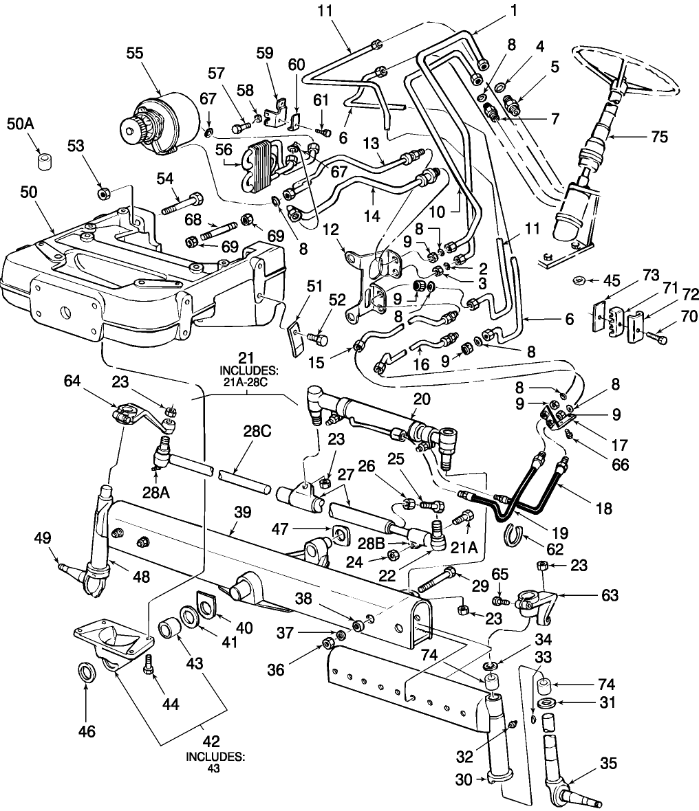 03A01 FRONT AXLE, STEERING & RELATED PARTS (7-90/5-93)