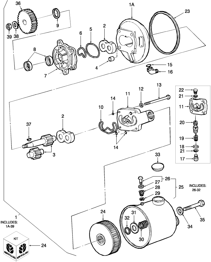 03C01 POWER STEERING PUMP & RESERVOIR (7-90/6-93)