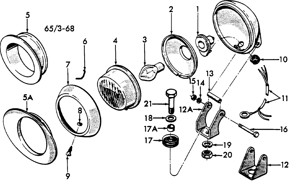 11H02 FRONT MOUNTED HEADLAMPS (SPECIAL LENS) (NH-E) & (NHNA) VINEYARD