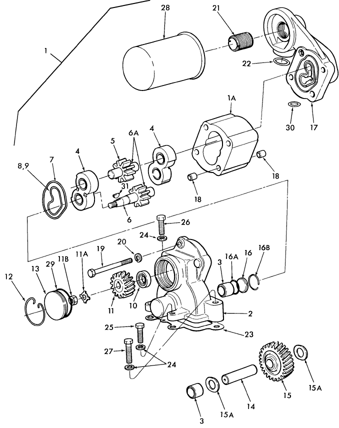 10A01 HYDRAULIC PUMP ASSEMBLY (ENGINE MOUNTED)