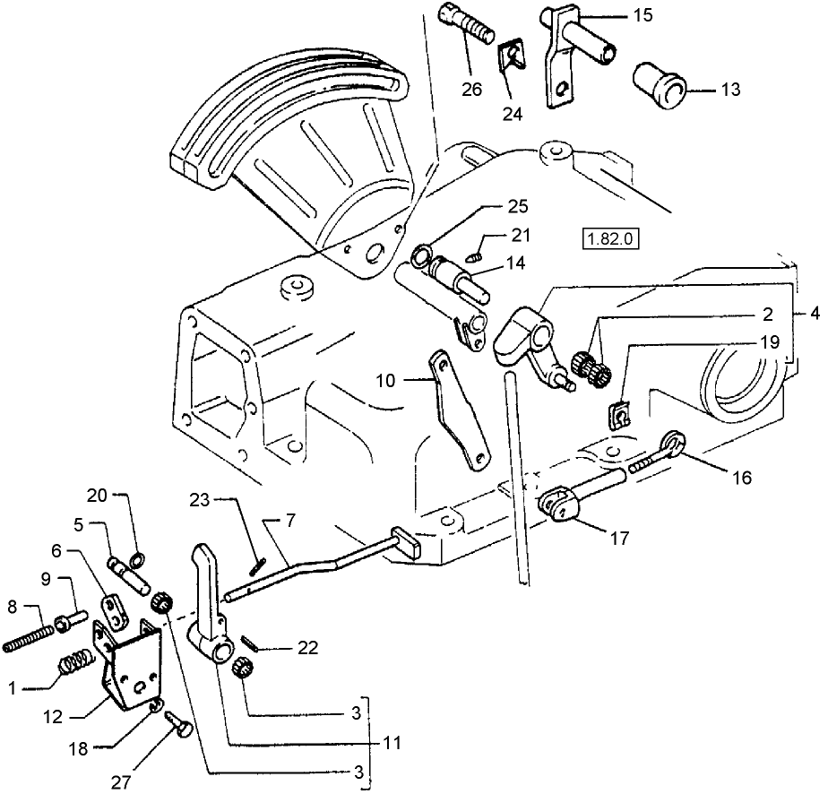 1.82.5(02) HYDRAULIC LIFT CONTROL, INTERNAL LINKAGE