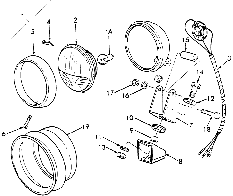 11N03 HEADLAMP ASSEMBLY, FRONT MOUNTED, NH-E (9-77/1-78)