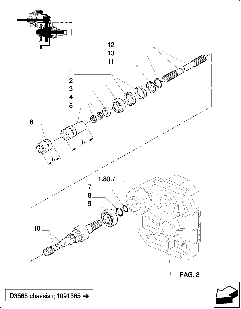 007(05) NORTH AMERICAN VERSION - NASO - PTO BEARINGS & DRIVE SHAFT