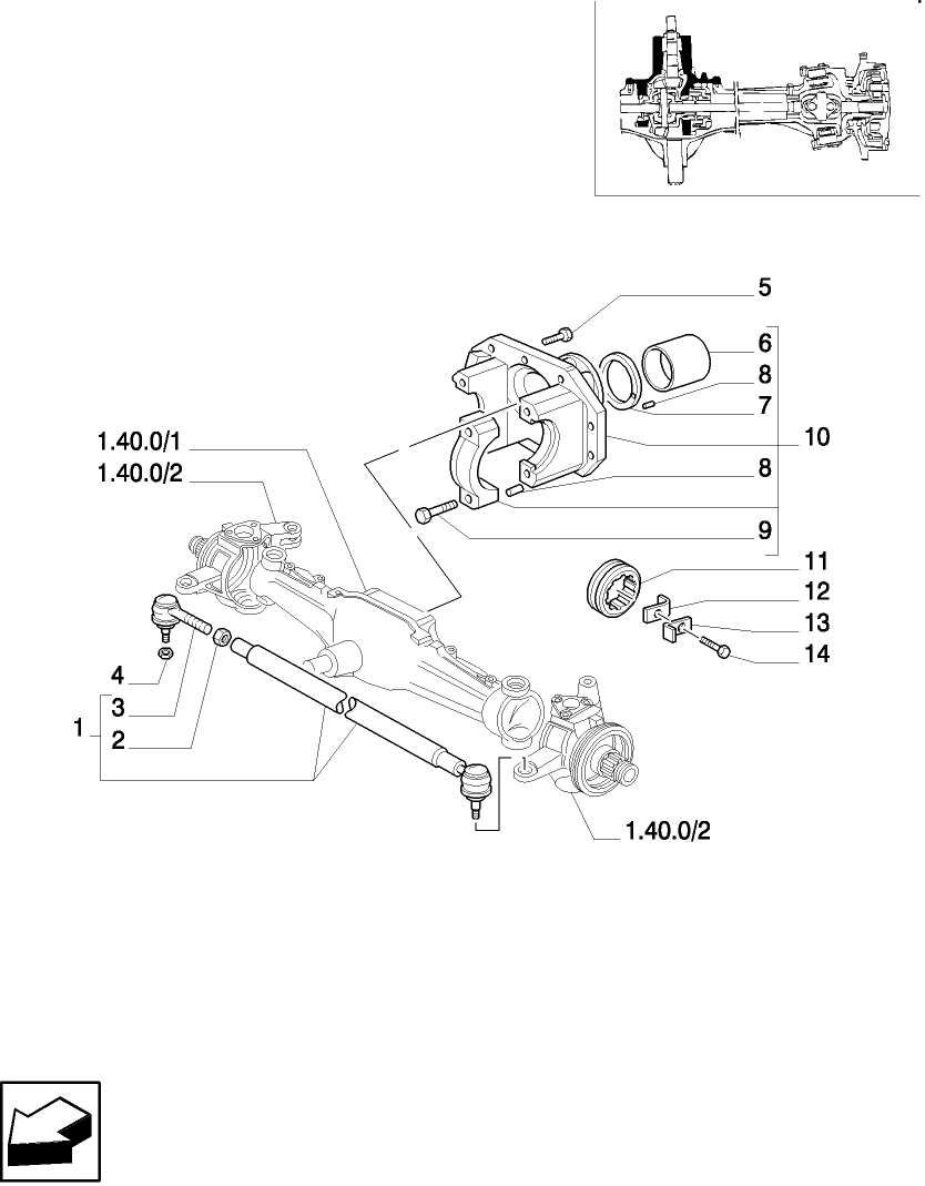 1.40.0/ 4(01) FRONT AXLE-SUPPORT-ROD-4WD