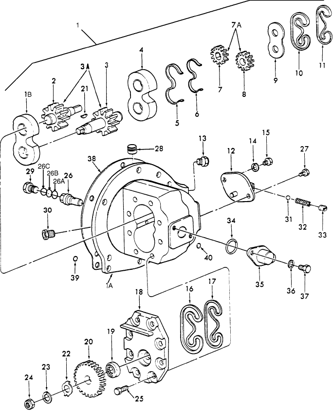 10B01 HYDRAULIC PUMPS, MOUNTED IN CENTER HOUSING, GEAR TYPE