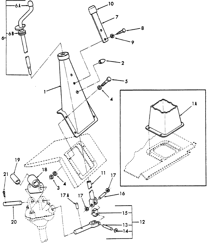 05P01 IN-CAB HYDRAULIC LIFT LEVELING LINKAGE & TOWER, NH-E (9-80/8-81) -5600, 6600, 7600, 5700, 6700, 7700