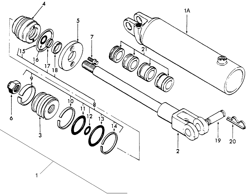 17C04(B) HYDRAULIC REMOTE CONTROL CYLINDER ASSEMBLY, 3 X 8", NHNA