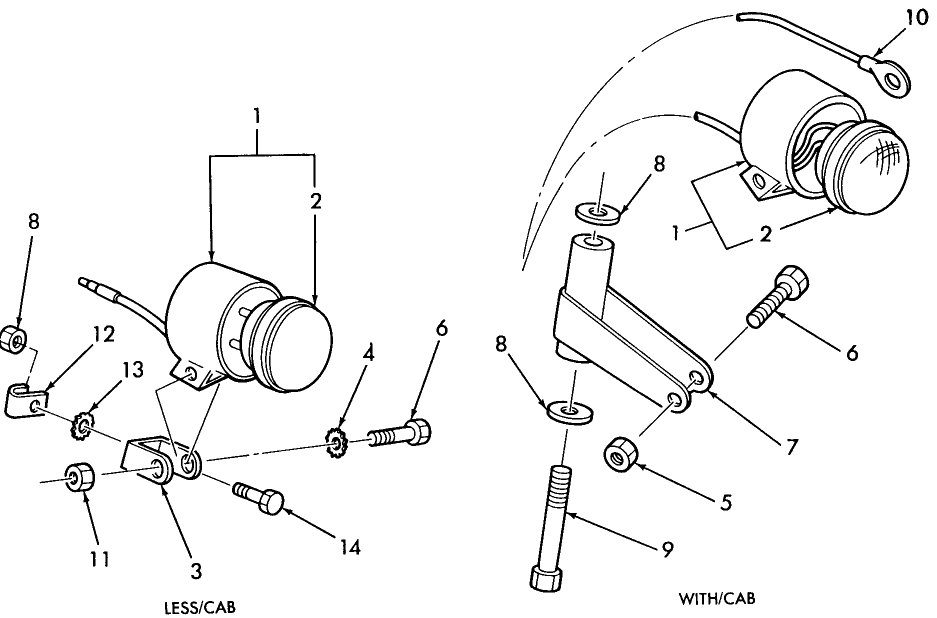 11M06 IMPLEMENT LAMP ASSEMBLY, U.S. (4-82/85)