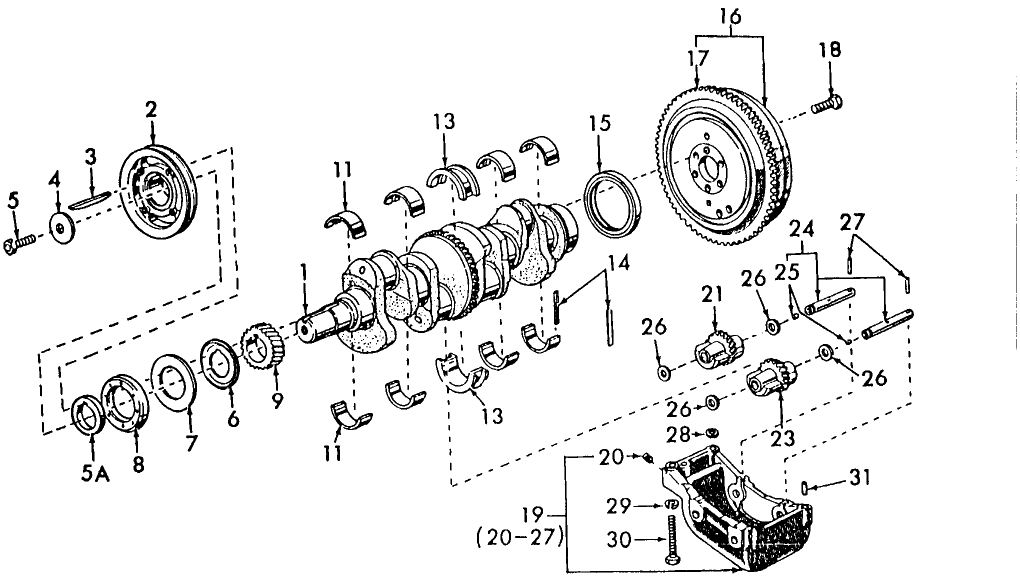 06K02 CRANKSHAFT, FLYWHEELS & RELATED PARTS, DIESEL - 5000, 7000