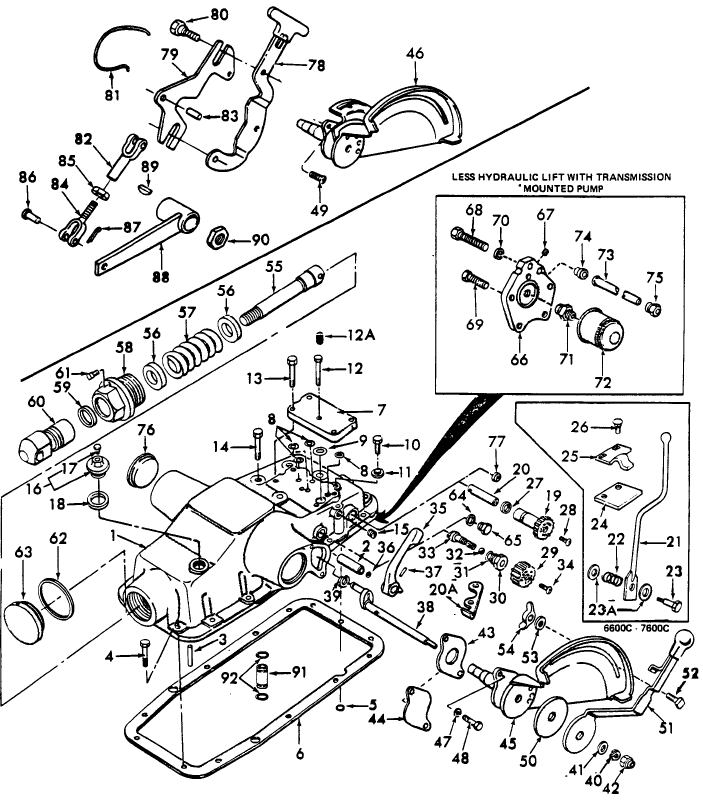 05A02 HYDRAULIC LIFT COVER & RELATED PARTS - 5600, 6600, 7600