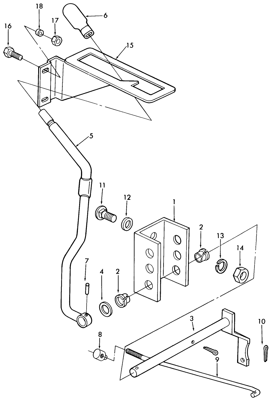 07D03 PTO CLUTCH LINKAGE, W/CAB (81/9-85)