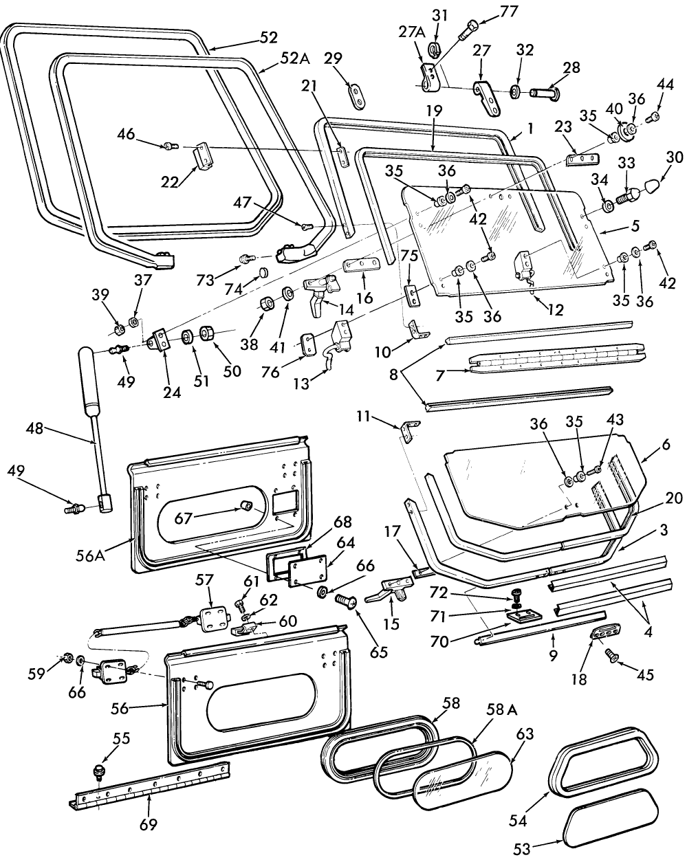 15C04 REAR WINDOWS, UPPER (NH-E) & LOWER (NH-E) & US (10-85/)