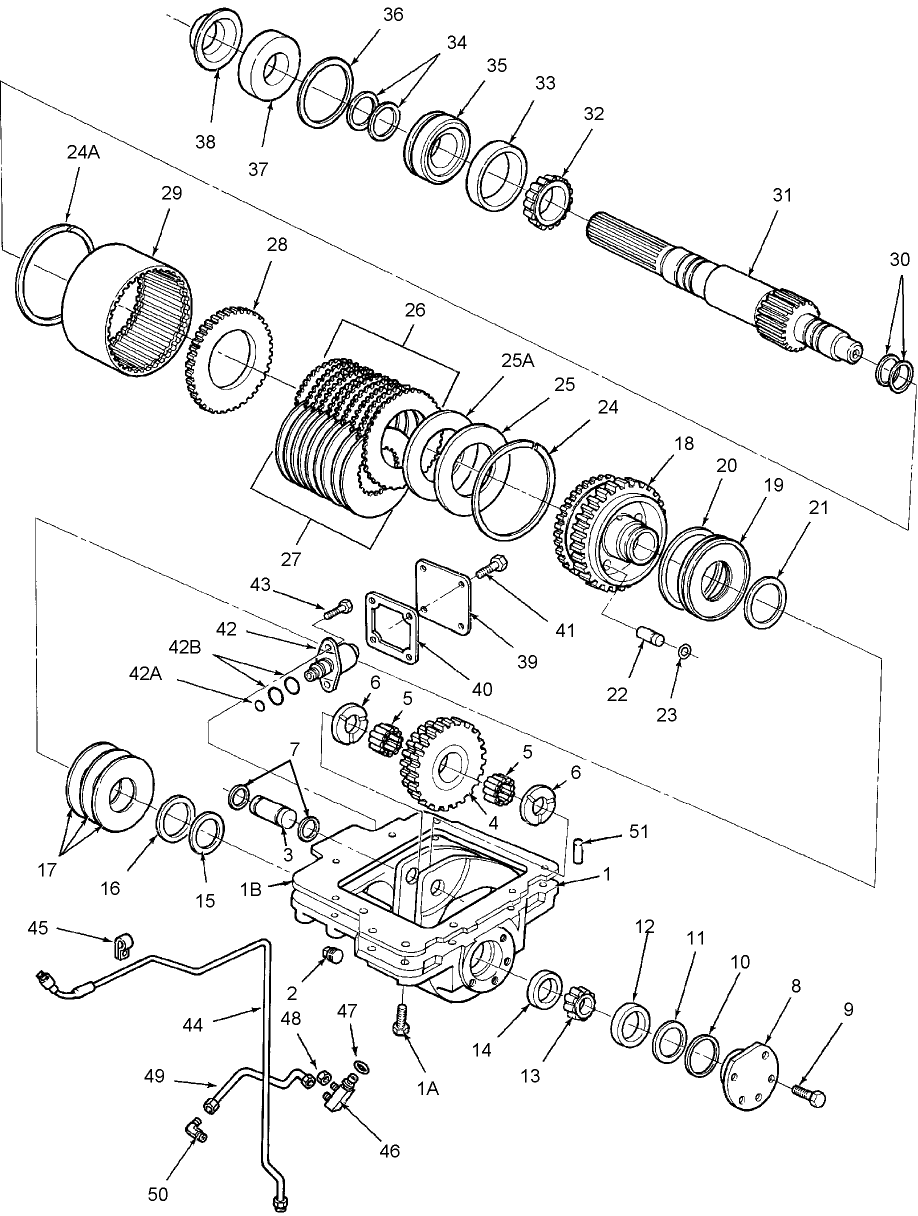 03J03 TRANSFER CASE, FWD, L/TRANSMISSION HANDBRAKE - 5110, 5610, 6410, 6610, 6810, 7610