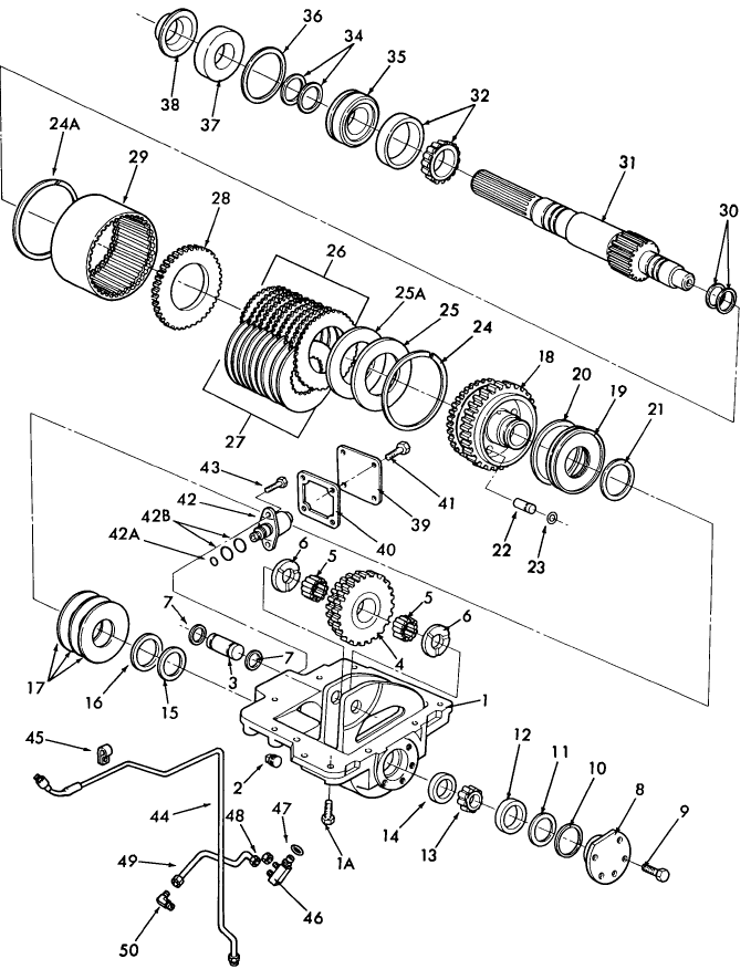 03K04 TRANSFER CASE, FWD - (APL345 & 350) 6710, 7710 (4-84/2-87), 7610 (12-84/4-87)