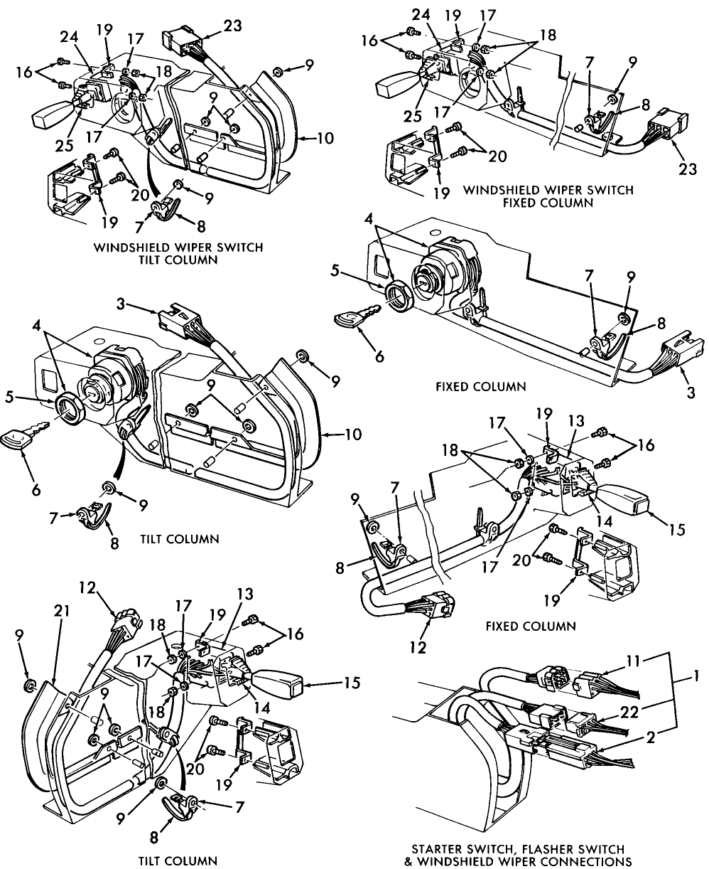 11B05 HARNESS, MAIN REAR, SWITCHES, STARTER-HEATER & TURN FLASHER & WINDHSHIELD WIPER, W/CAB