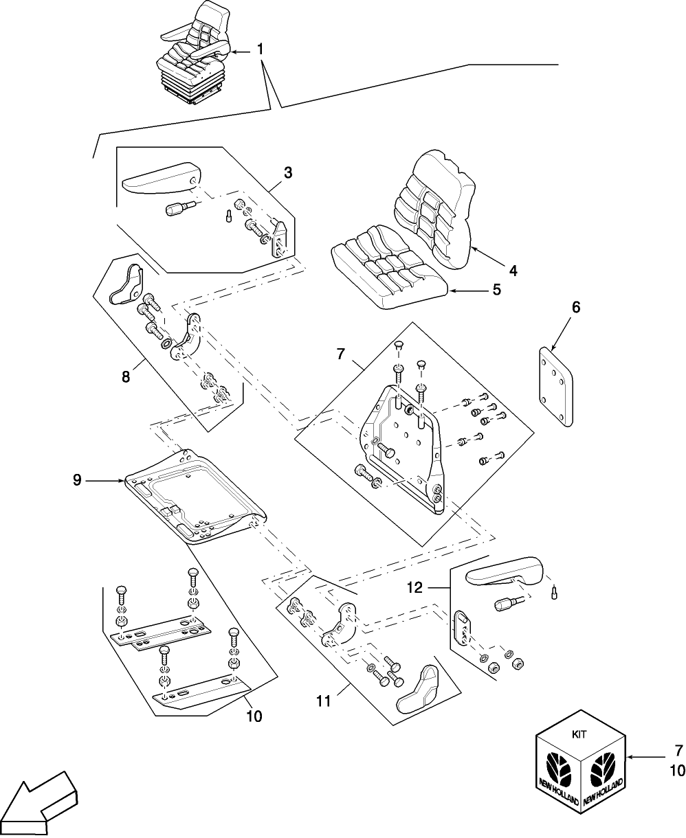 13G01 SEAT ASSEMBLY, DELUXE, GRAMMER (DS85H/90A), L/CAB (11-95/-)