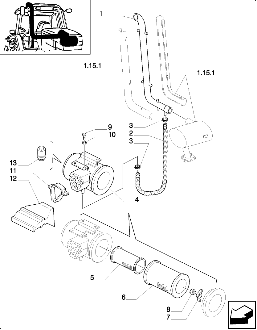 198(01) AIRCLEANER W/PRECLEANER