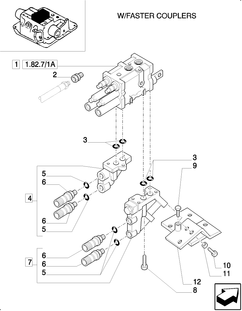 821(02A) LOAD SENSING CLOSED CENTRE (CCLS) HYDRAULIC  LIFT-EXTRA EXTERNAL CONTROL VALVES(W/FASTER COUPLERS)