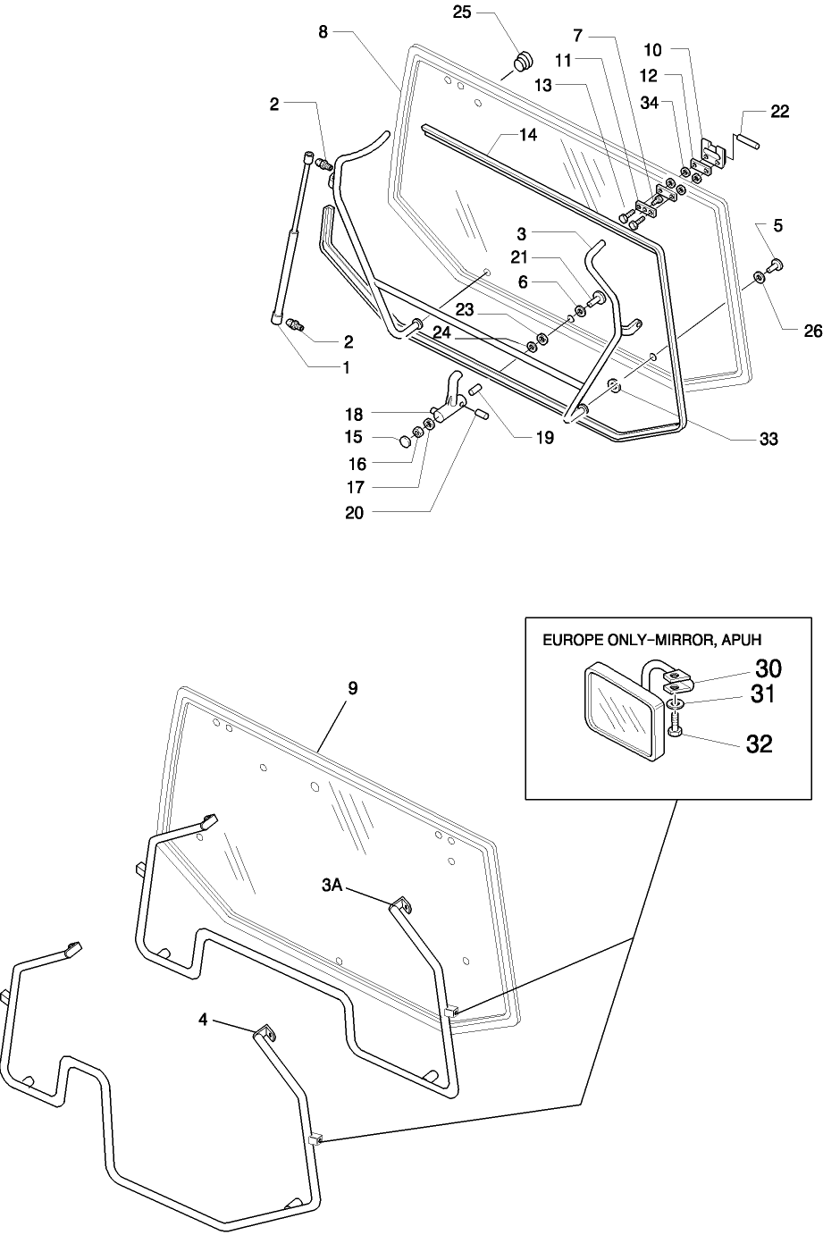 15B05(A) WINDOW, UPPER REAR, NH-NA